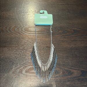 Maurices Silver Layered Fringe Necklace